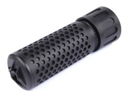 QDC KAC Style: amortizor fals + supresor de flacără – scurt, filet CCW de 14 mm – negru [JJ Airsoft]