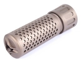 QDC KAC Style mock silencer + flashhider - short, 14mm CCW thread - FDE [JJ Airsoft]