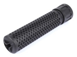 QDC KAC Style: amortizor fals + supresor de flacără – lung, filet CCW de 14 mm – negru [JJ Airsoft]