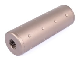 Supresor metalic pentru manechine 100 x 35 mm, filet CW/CCW de 14 mm - TAN [JJ Airsoft]