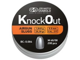 Diabolos KNOCKOUT Slugs .217 5,50mm (cal .22) / 1,645g - 200pcs [JSB Match Diabolo]