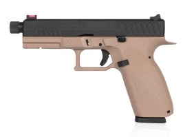 Airsoft pistol KP-13, țeava cu filet, blowback cu (GBB) - TAN [KJ Works]