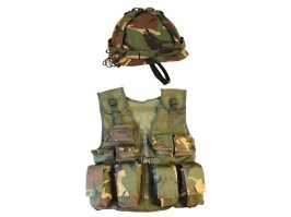 Set vestă și cască de asalt pentru copii - DPM [KOMBAT Kids]