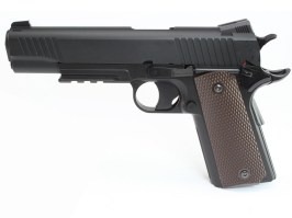 Pistol airsoft CQBP M45A1 CO2, glisieră metalică, non-blowback - negru [KWC]