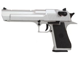 Pistol airsoft DE .50AE CO2, glisieră metalică, blowback - Argint [KWC]