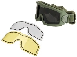 Mască Airsoft AERO Series Thermal, OD - transparent, gri fum, galben [Lancer Tactical]