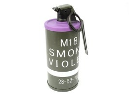 Grenadă fumigenă falsă M18 - container BB violet [A.C.M.]