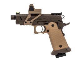 Pistol Airsoft GBB Hi-Capa Vengeance Compact Red Dot, Negru-TAN [Vorsk]