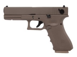 Pistol airsoft EU8, explozie, glisieră metalică, gaz blowback - TAN [Raven]