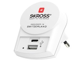 Adaptor de încărcare USB DC55, 1xUSB-A, 1xUSB-C, 5400mA [SKROSS]