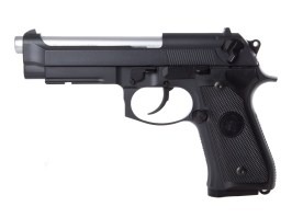 Pistol airsoft M9A1, cu gaz (GBB) - Negru [Snow Wolf]