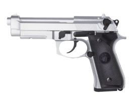 Pistol airsoft M9A1, cu gaz (GBB) - Argint [Snow Wolf]