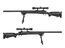 M24 Military cu frână de bot + lunetă + bipod - negru + UPGRADE GRATUIT 500 FPS [Snow Wolf]
