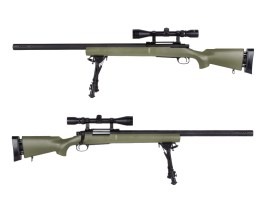 M24 Military cu frână de bot + lunetă + bipod - OD + UPGRADE GRATUIT 500 FPS [Snow Wolf]