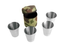 Pahare de shot din oțel inoxidabil 0.07l, 4pcs - camo [TifanTEX]