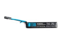 Baterie Li-Po 7,4V 1000mAh 25C - Mini AK stick cu Tamiya [TITAN]