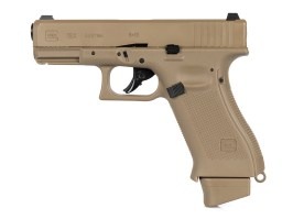 Pistol airsoft Glock 19X, glisieră metalică, CO2 blowback - Coyote [UMAREX]