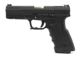 Pistol airsoft GP1799 T5 - GBB, glisieră metal neagră, cadru negru, țeavă argintie [WE]