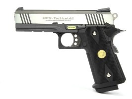 Pistol airsoft Hi Capa 4.3 OPS Special Edition - GBB, full metal, argintiu [WE]