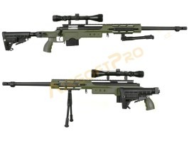 Lunetist Airsoft MB4412D cu lunetă și bipied - măsliniu [Well]