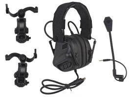 Cască tactică pentru utilizare cu cască și bentiță HD-20 Gen. 5 - Negru [WoSport]