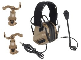 Cască tactică pentru utilizare cu cască și bentiță HD-20 Gen. 5 - TAN [WoSport]